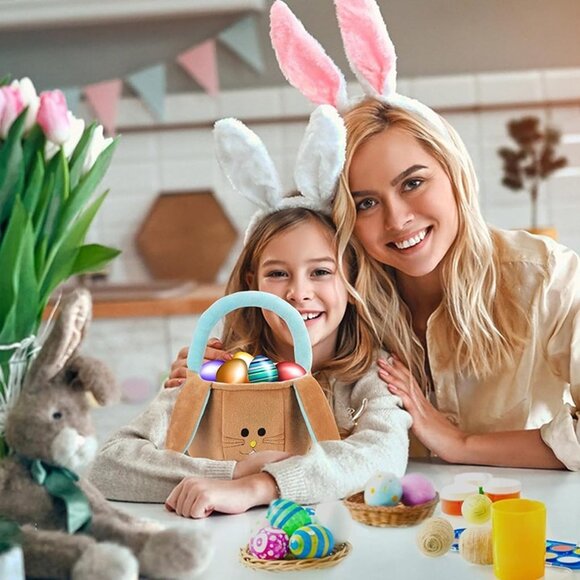 NEW Easter Basket for Kids Empty - Bunny Easter Buckets with Rabbit Ears - Picture 5 of 8